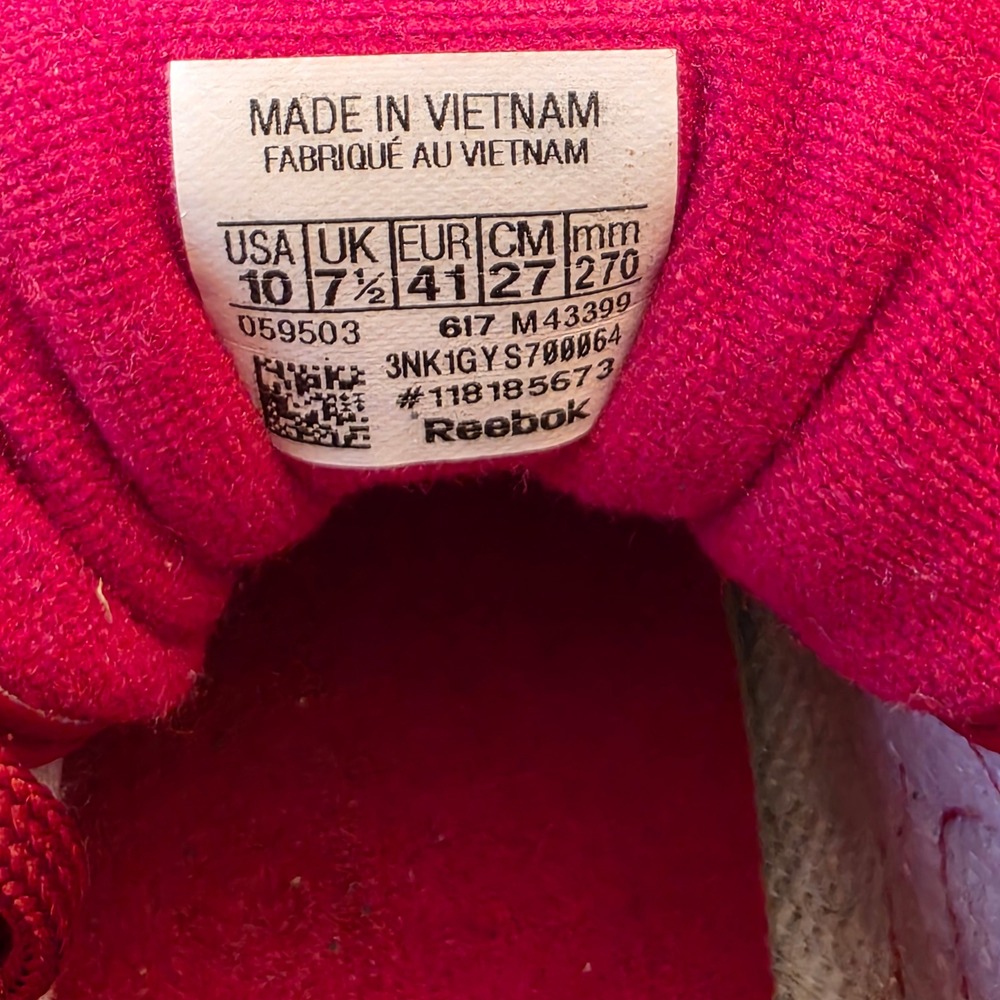 Reebok Freestyle Hi Womens 10 Red Leather High Top Sneakers 2240 Classic Retro - Picture 7 of 14